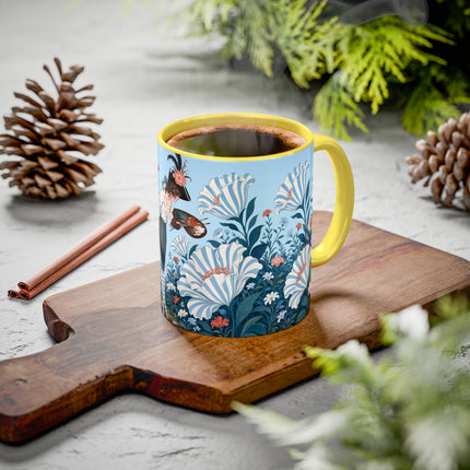 🎨💙 The Enchanted Garden Artist Colorful Mug – Art Deco Floral Whimsy