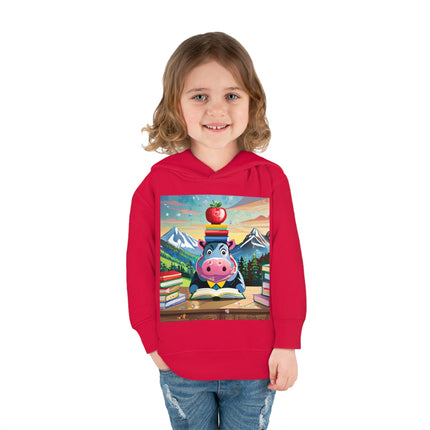 Hippos Hit the Books Toddler Pullover Fleece Hoodie