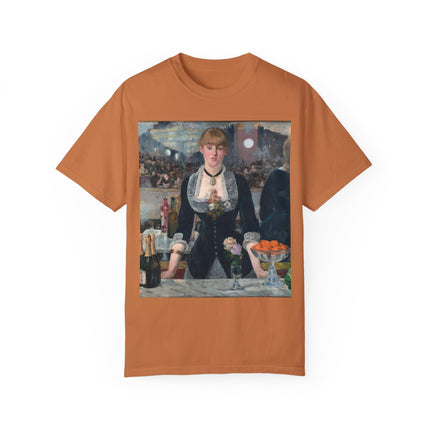 A Bar at the Folies-Bergère by Edouard Manet Unisex Garment-Dyed T-shirt