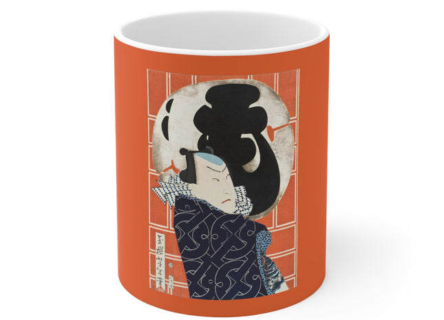 The Actor Bandō Hikosaburō V and the Mo troupe by Tsukioka Yoshitoshi Ceramic Mug 11oz