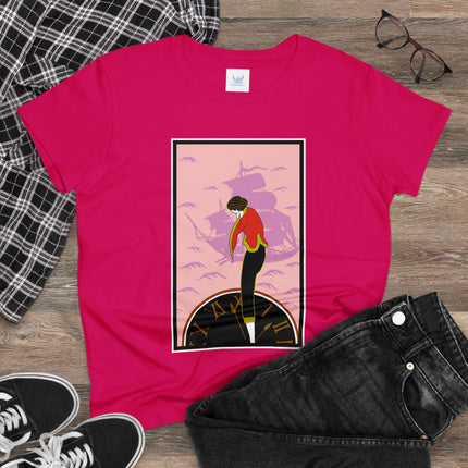 Woman Waiting for her Beloved at 1:59 by Kobayashi Kaichi Women's Midweight Cotton Tee
