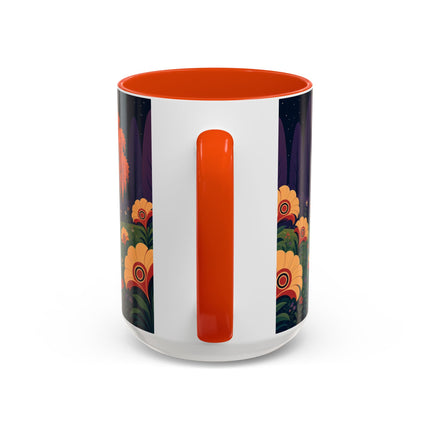 🌙🌼 The Moonlit Floral Dancer Colorful Mug – Art Deco Garden Fantasy