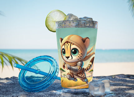 Swift Cheetah Sunsplash Tumbler with Straw, 16oz