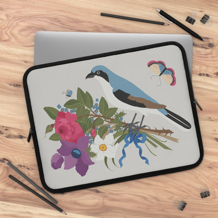 🐦🦋 Bluebird & Butterfly Laptop Sleeve – Elegant Charm & Springtime Grace