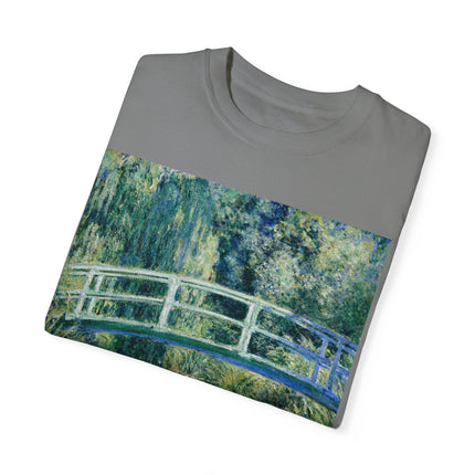 Water Lilies and Japanese Bridge by Claude Monet Unisex Garment-Dyed T-shirt