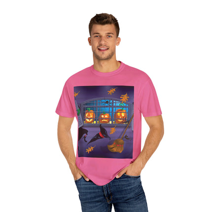 Whimsical Halloween Mischief Unisex Garment-Dyed T-shirt