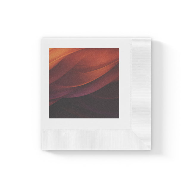 Wave Pattern with Intertwined Hues of Orange, Rose, Maroon, and Purple White Coined Napkins