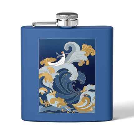 Wave Enchantress Flask – Oceanic Grace & Golden Tides