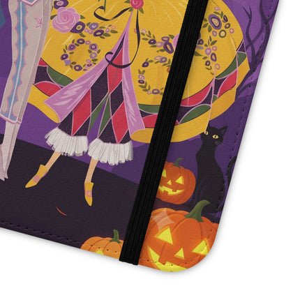 🎭🌹 The Harlequin Rose Masquerade Flip Case – Theatrical Halloween Romance