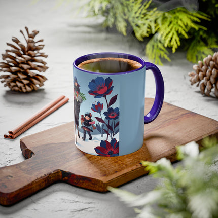 🎁🌺 The Christmas Gift Garden Stroll Colorful Mug – Art Deco Holiday Fantasy