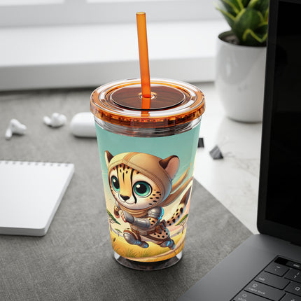 Swift Cheetah Sunsplash Tumbler with Straw, 16oz