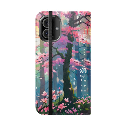 🦊⚔️ Cyberpunk Samurai Maiden Flip Case – Neon Grace & Warrior Courage