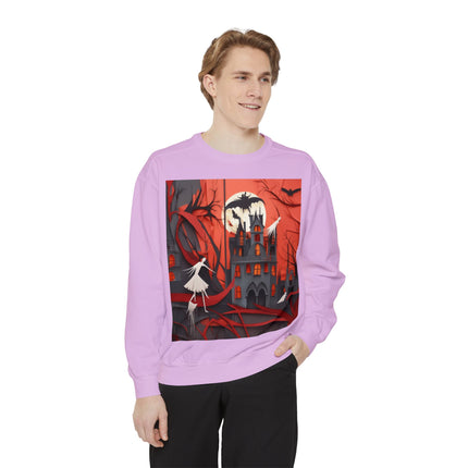 Halloween Night Scene Unisex Garment-Dyed Sweatshirt