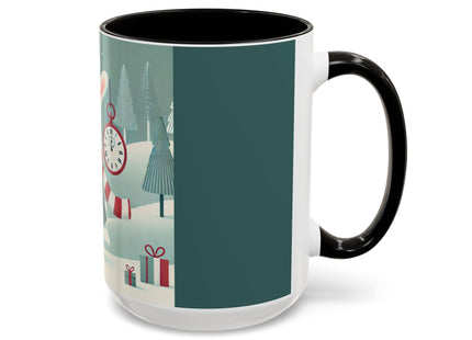 Candy Cane Timekeeper Bunny Colorful Mugs (11oz, 15oz)