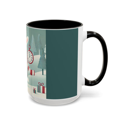 Candy Cane Timekeeper Bunny Colorful Mugs (11oz, 15oz)