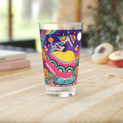 🌙🎃 The Lady Of Moonbeam Hollow Glass, 16oz – Whimsical Halloween Charm