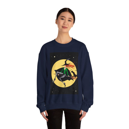 A Witch’s Moonlit Flight Unisex Heavy Blend™ Crewneck Sweatshirt