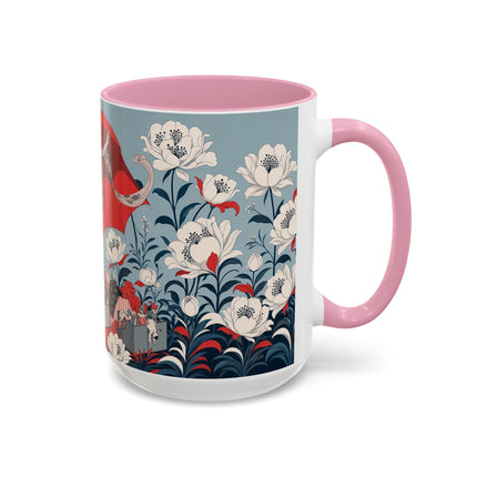 ❤️🌺 The Scarlet Parasol Spectacle Colorful Mug – Art Deco Fashion Elegance
