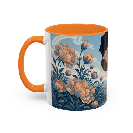 ☔🌸 The Grand Floral Journey Colorful Mug – Art Deco Travel Elegance