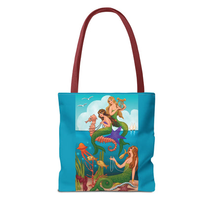 Three Mermaids with Strings of Pearls by Carlo Chiostri Tote Bag (AOP)