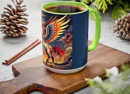 Flame-Winged Horse at Sunset Colorful Mugs (11oz, 15oz)
