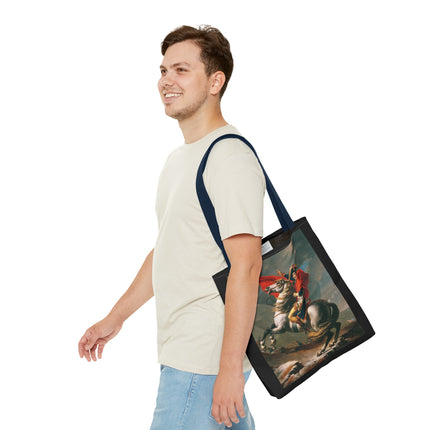 Napoleon Crossing the Alps by Jacques-Louis David Tote Bag (AOP)