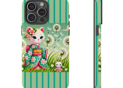 Geisha Kitten and the Dandelion Phone Cases