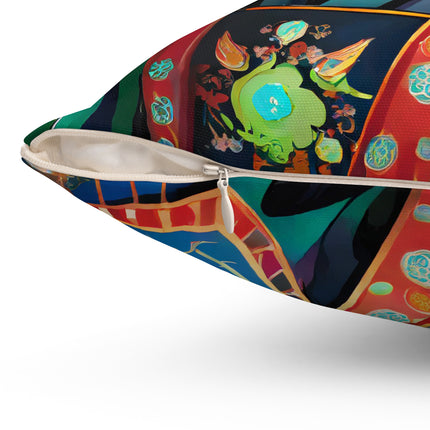 Cyberpunk Samurai Spun Polyester Square Pillow