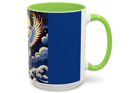 Majestic White Crane Colorful Mugs (11oz, 15oz)