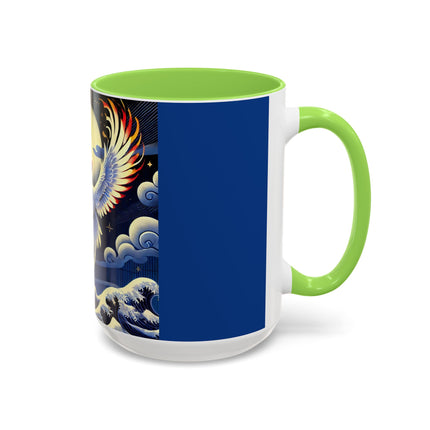 Majestic White Crane Colorful Mugs (11oz, 15oz)