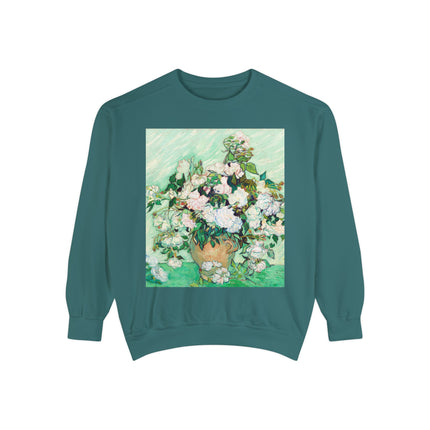 Roses by Vincent Van Gogh Unisex Garment-Dyed Sweatshirt