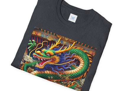 Tibetan Dragon Over Kabuki Duel Unisex Softstyle T-Shirt