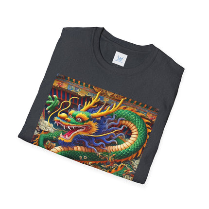 Tibetan Dragon Over Kabuki Duel Softstyle T-Shirt
