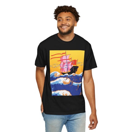 Golden Seas and Whimsical Dreams Unisex Garment-Dyed T-shirt