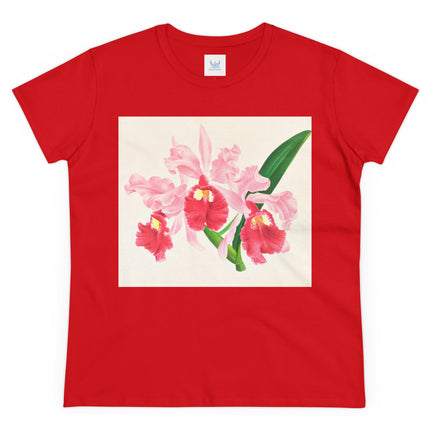Cattleya gigas by Jean Jules Linden Women's Midweight Cotton Tee