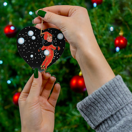 A Festive Snowball Ceramic Ornament, 3 Shapes