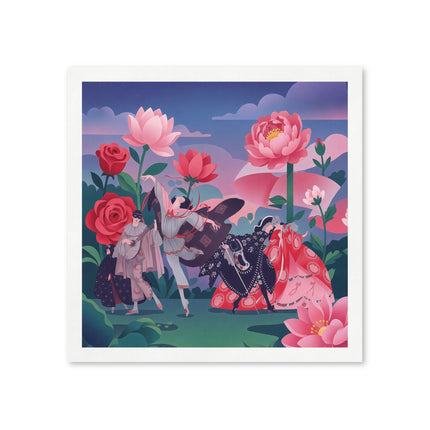 🌸🎭 The Grand Garden Masquerade Napkins – Art Deco Floral Fantasy