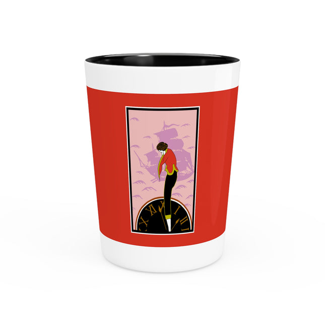 Woman Waiting for her Beloved at 1:59 by Kobayashi Kaichi Ceramic Shot Glass