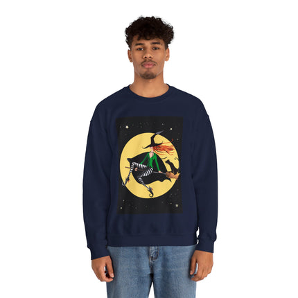 A Witch’s Moonlit Flight Unisex Heavy Blend™ Crewneck Sweatshirt