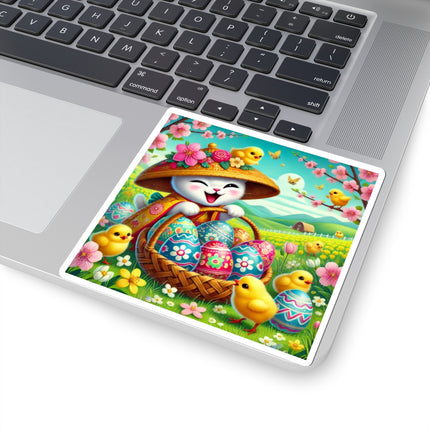 Geisha Kitten’s Easter Delight Kiss-Cut Stickers (4 Sizes)