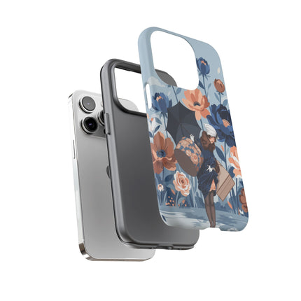 ☂️🌺 The Lady Of The Traveling Garden Phone Case – Art Deco Floral Adventure