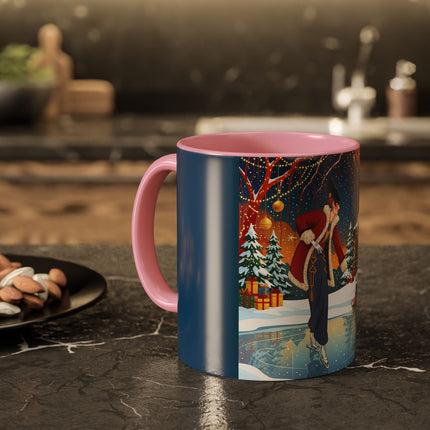 ⛸️🎄 The Christmas Skating Pavilion Colorful Mug – Art Deco Holiday Fantasy