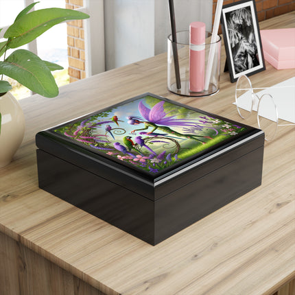 Lavender-Winged Fairy Jewelry Box
