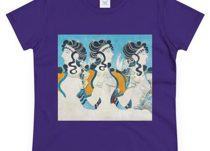 Reproduction of Ladies in Blue by Emile Gilliéron Women's Midweight Cotton Tee