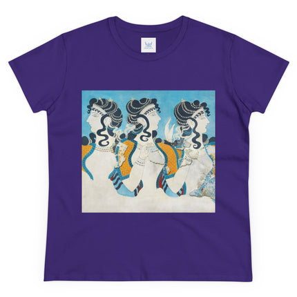 Reproduction of Ladies in Blue by Emile Gilliéron Women's Midweight Cotton Tee