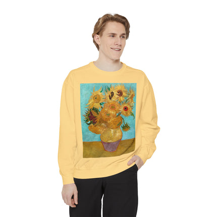 Vase with Twelve Sunflowers by Vincent Van Gogh Unisex Garment-Dyed Sweatshirt