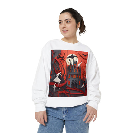 Halloween Night Scene Unisex Garment-Dyed Sweatshirt