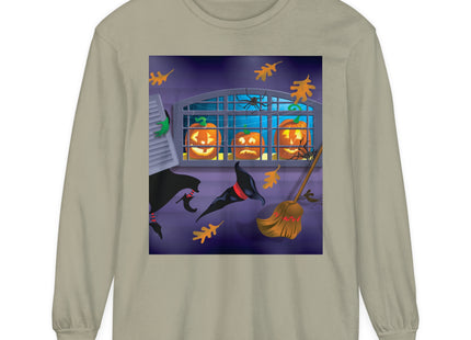 Whimsical Halloween Mischief Unisex Garment-dyed Long Sleeve T-Shirt