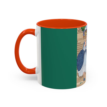 The Peacock's Admiration Colorful Mug (11oz, 15oz) – Rococo Elegance, Peacock Beauty & Garden Charm