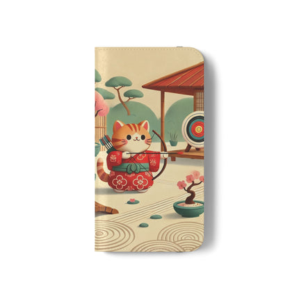 🏹🌸 Archer Kitten in the Zen Garden Flip Case – Focus, Whimsy & Zen Balance